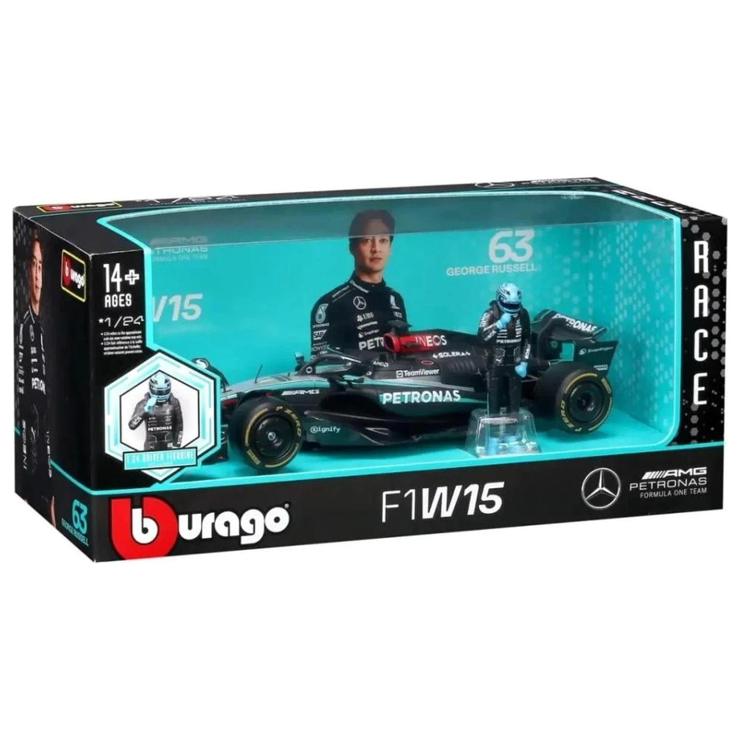 Formula 1 F1 Mercedes W15 E Perf. 2023 Russell odlévaný model 1/24 fotografii produktu