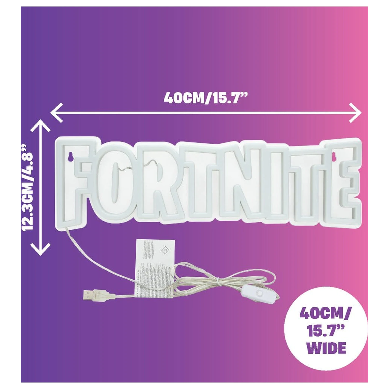 Lampa Fortnite na zeď LED Neon 40 cm fotografii produktu