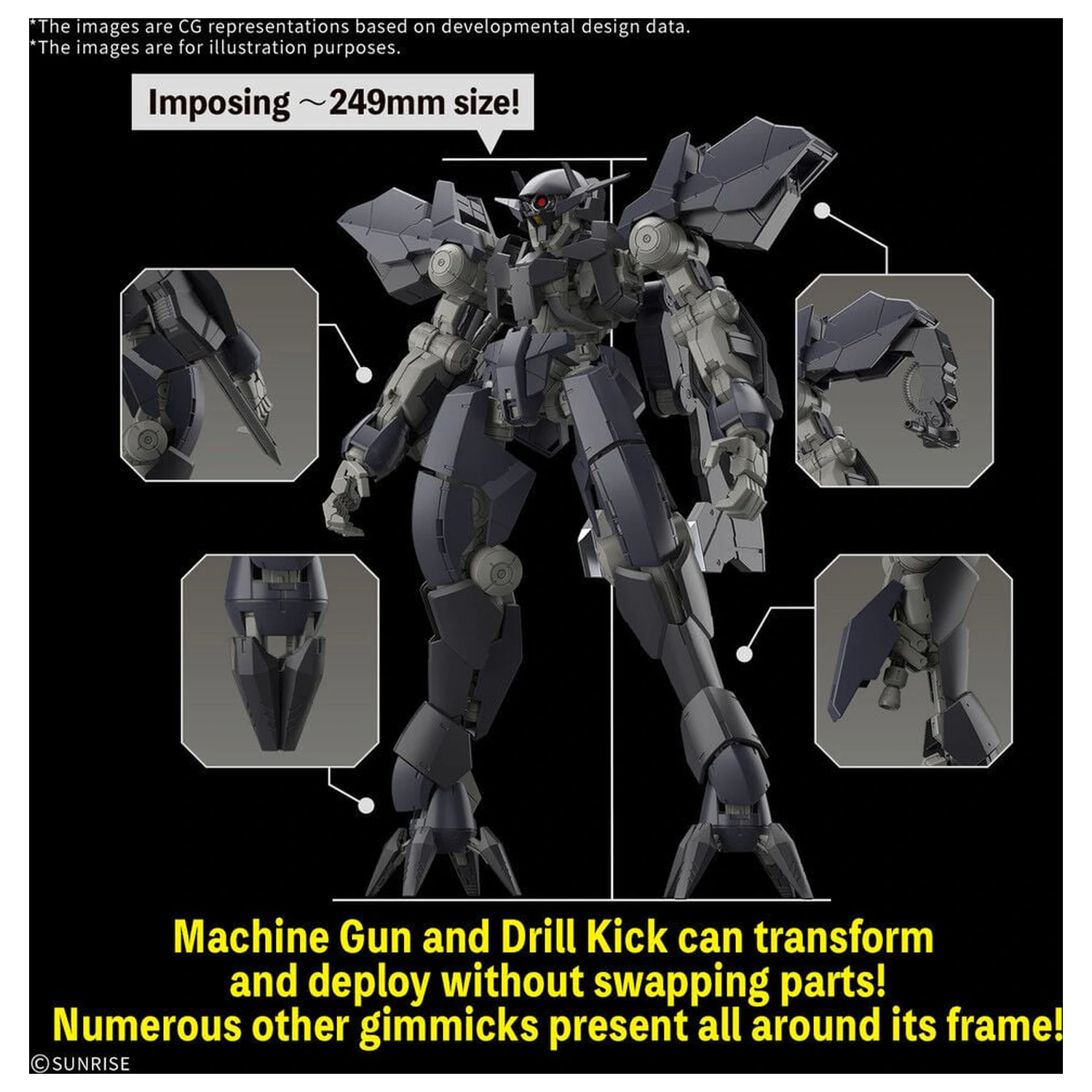 Full Mechanics 1/100 Graze Ein Mobile Suit Gundam Iron-Blooded Orphans Model kit fotografii produktu