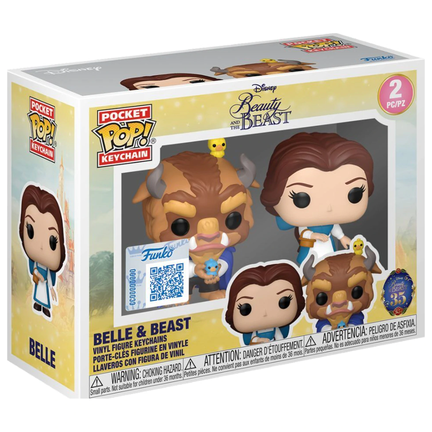 Funko POP figurka 2 klíčenky Disney Beauty And The Beast Belle & Beast fotografii produktu