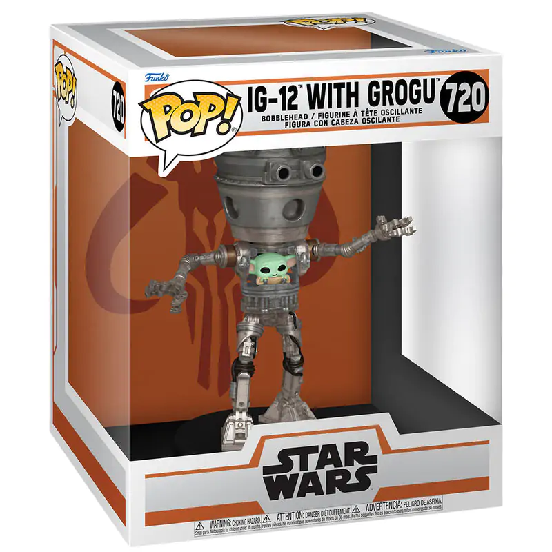 Star Wars: The Mandalorian Funko POP! Deluxe vinylová kývající figurka IG-12 s Grogu 17 cm fotografii produktu