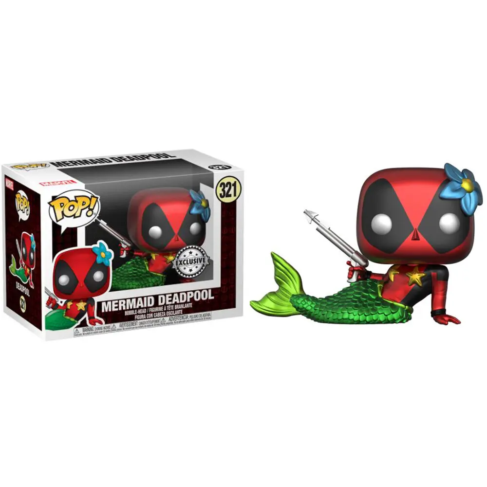 Funko POP! figurka a tričko box Marvel Deadpool Mermaid Exkluzív fotografii produktu