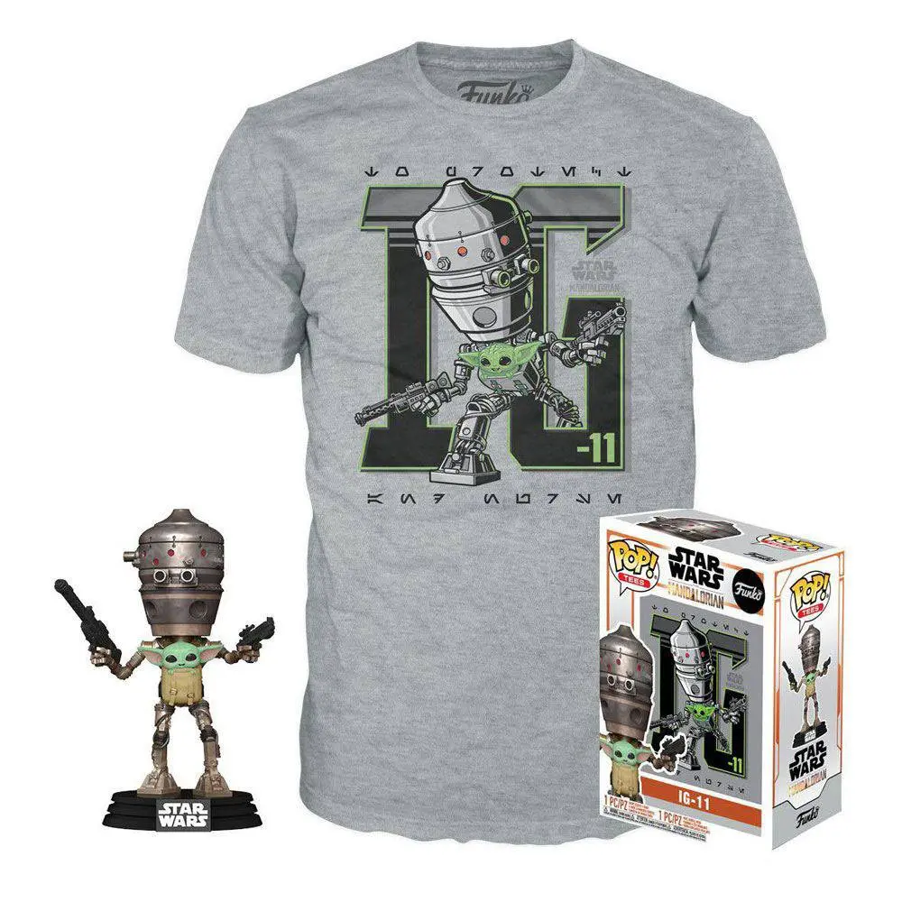 Funko POP! figurka a tričko box Star Wars The Mandalorian IG-11 s The Child fotografii produktu