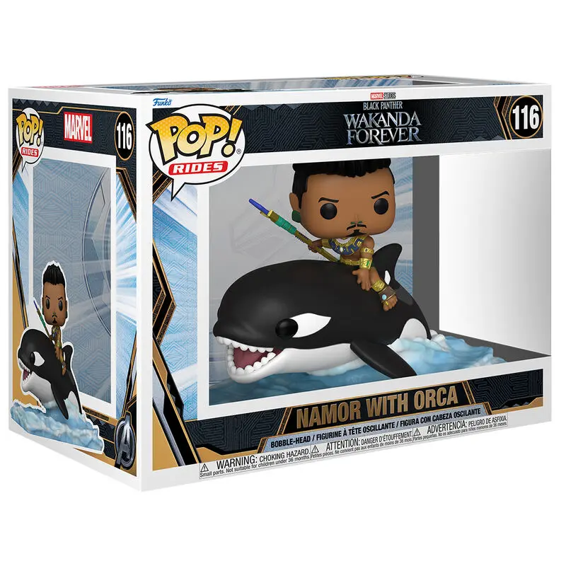 Black Panther: Wakanda Forever POP! Rides Super Deluxe vinylová figurka Namor s Orcou 15 cm fotografii produktu