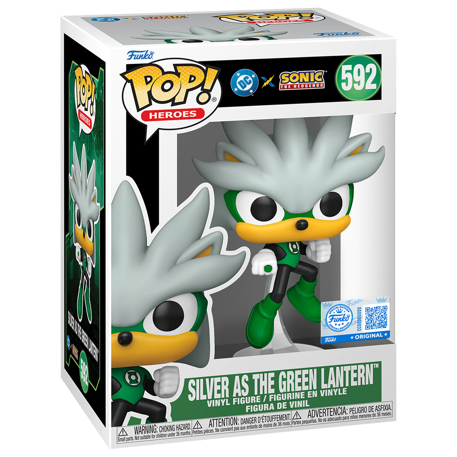 Funko POP figurka Sonic The Hedgehog DC Comics Silver As the Green Lantern Exclusive fotografii produktu