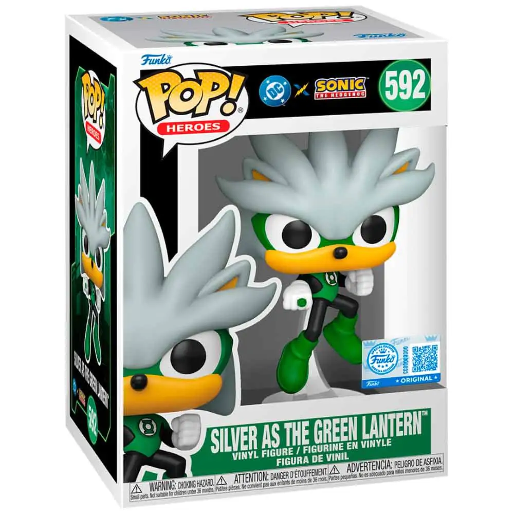 Funko POP figurka Sonic The Hedgehog DC Comics Silver As the Green Lantern Exclusive fotografii produktu