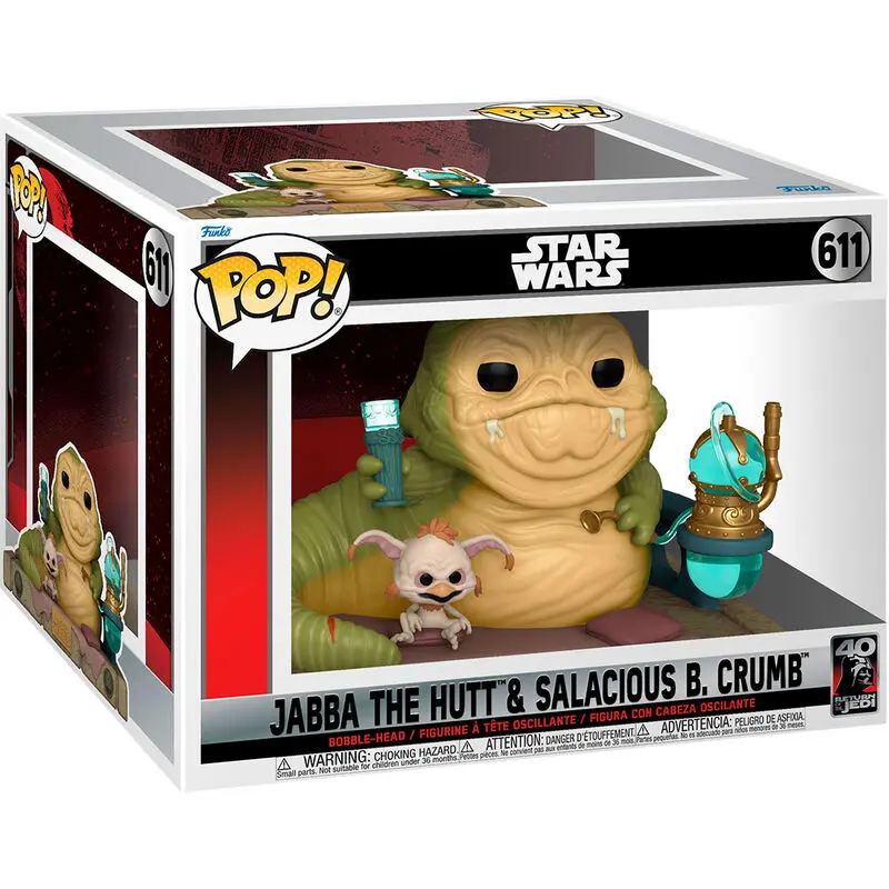 Star Wars Return of the Jedi 40. výročí POP! Deluxe vinylová figurka Jabba w/Salacious 9 cm fotografii produktu