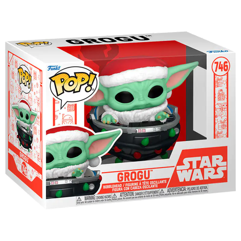 Funko POP figurka Star Wars Grogu se Santa čepicí v kočárku fotografii produktu