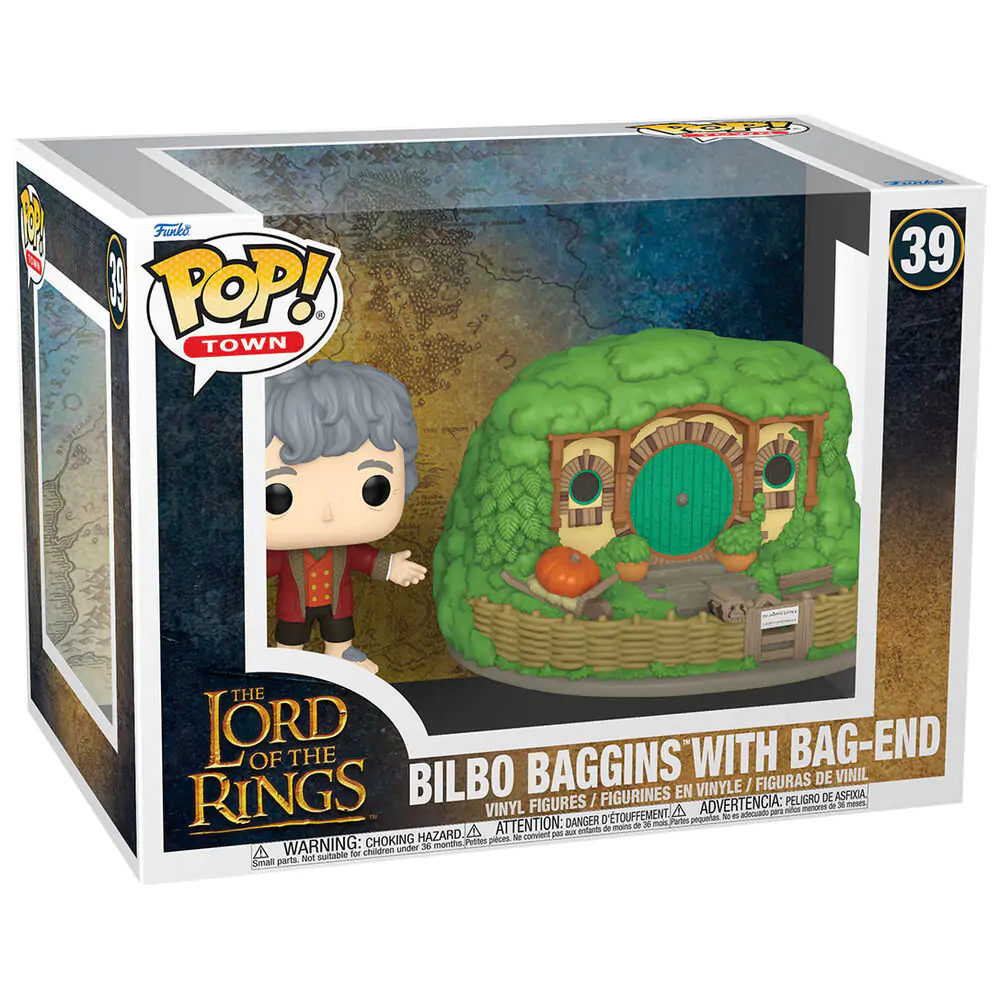 Funko POP figurka Town The Lord of the Rings Bilbo Baggins with Bag-End fotografii produktu