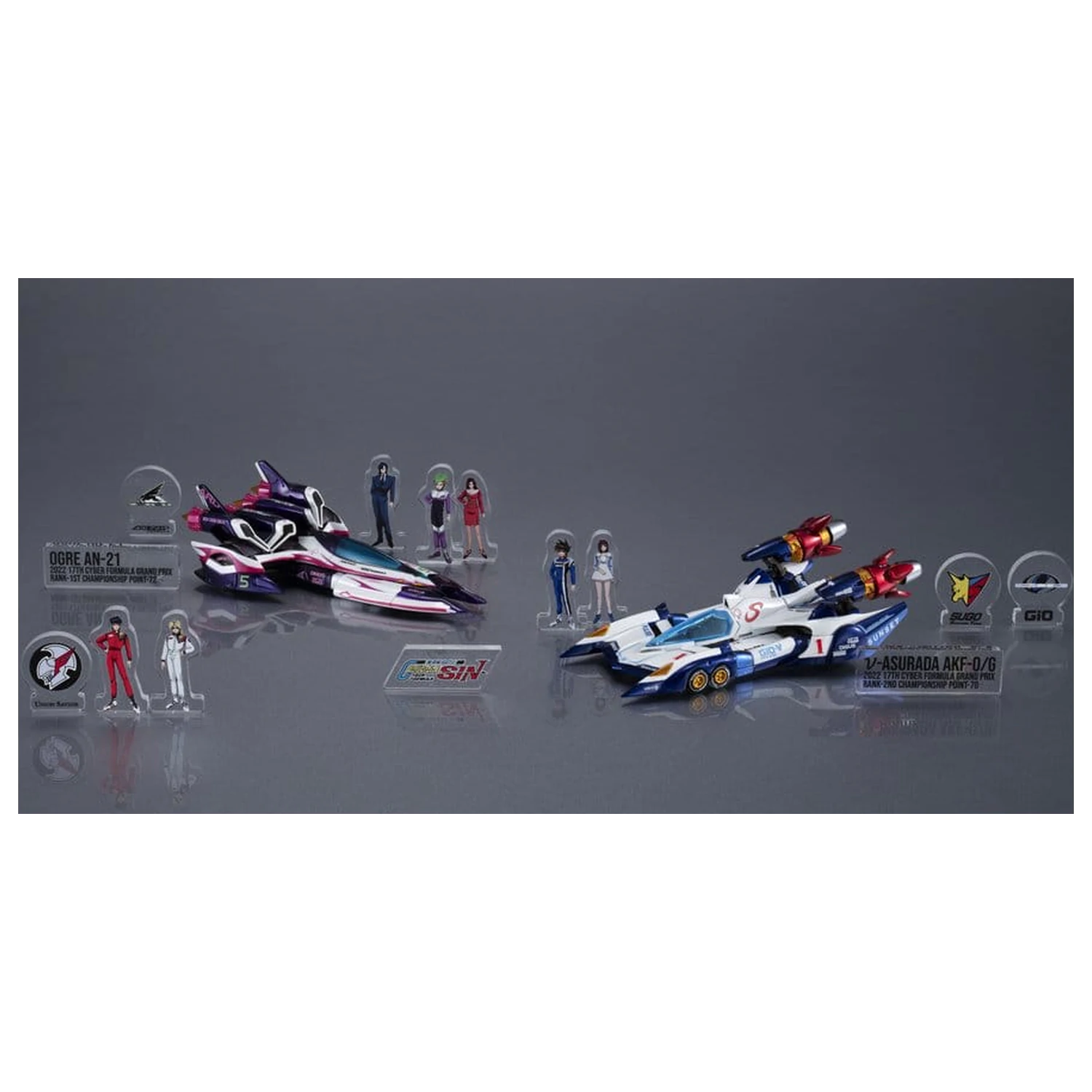 Future GPX Cyber Formula Vozidla Sada 2 kusů Asurada AKF-0/G spiral boost mode & OGRE AN-21 super Aero boost mode Set Heritage Edition 9 cm fotografii produktu