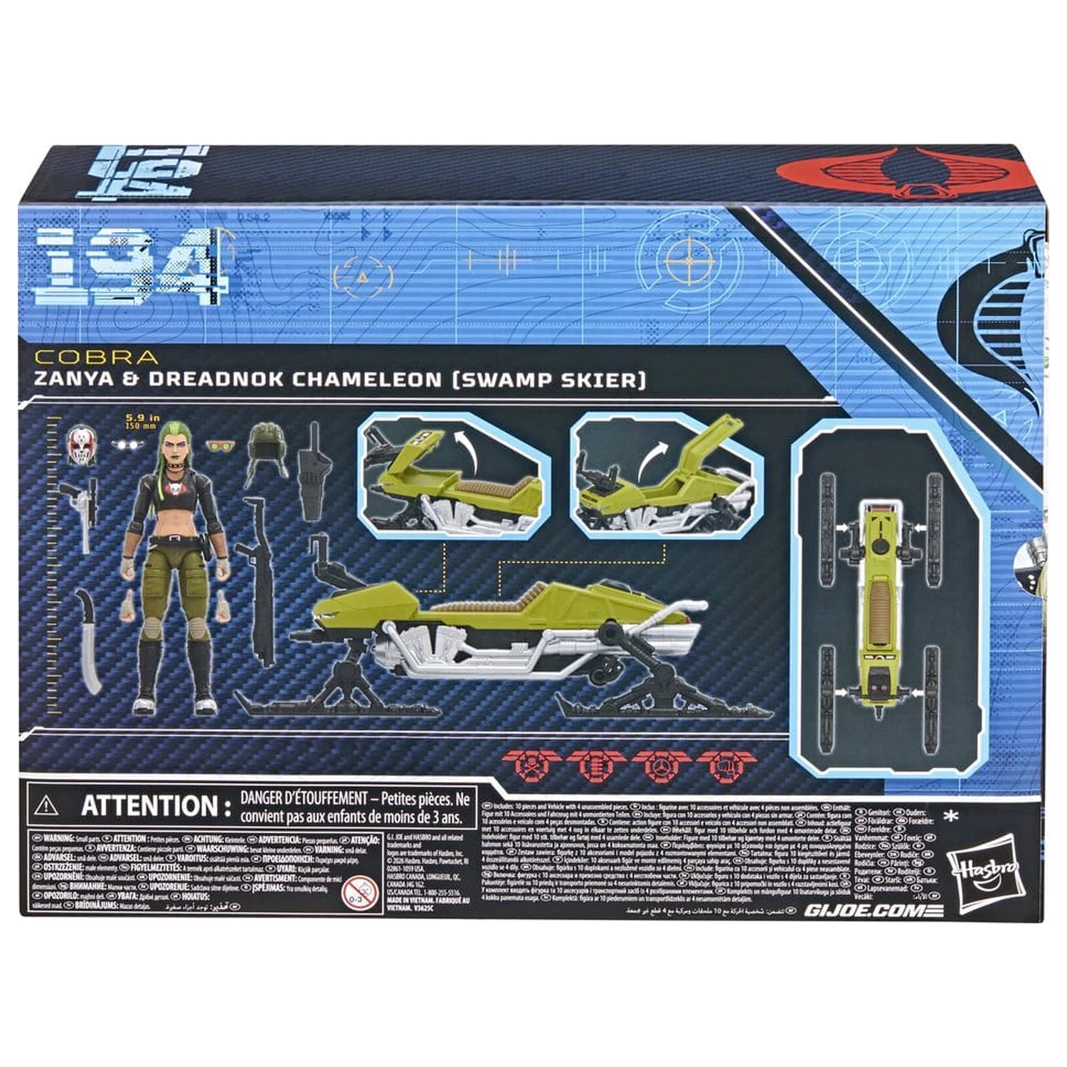 G.I. Joe Classified Series Akční figurka a vozidlo Sada #194 Zanya a Dreadnok Chameleon (Swamp Skier) 15 cm fotografii produktu