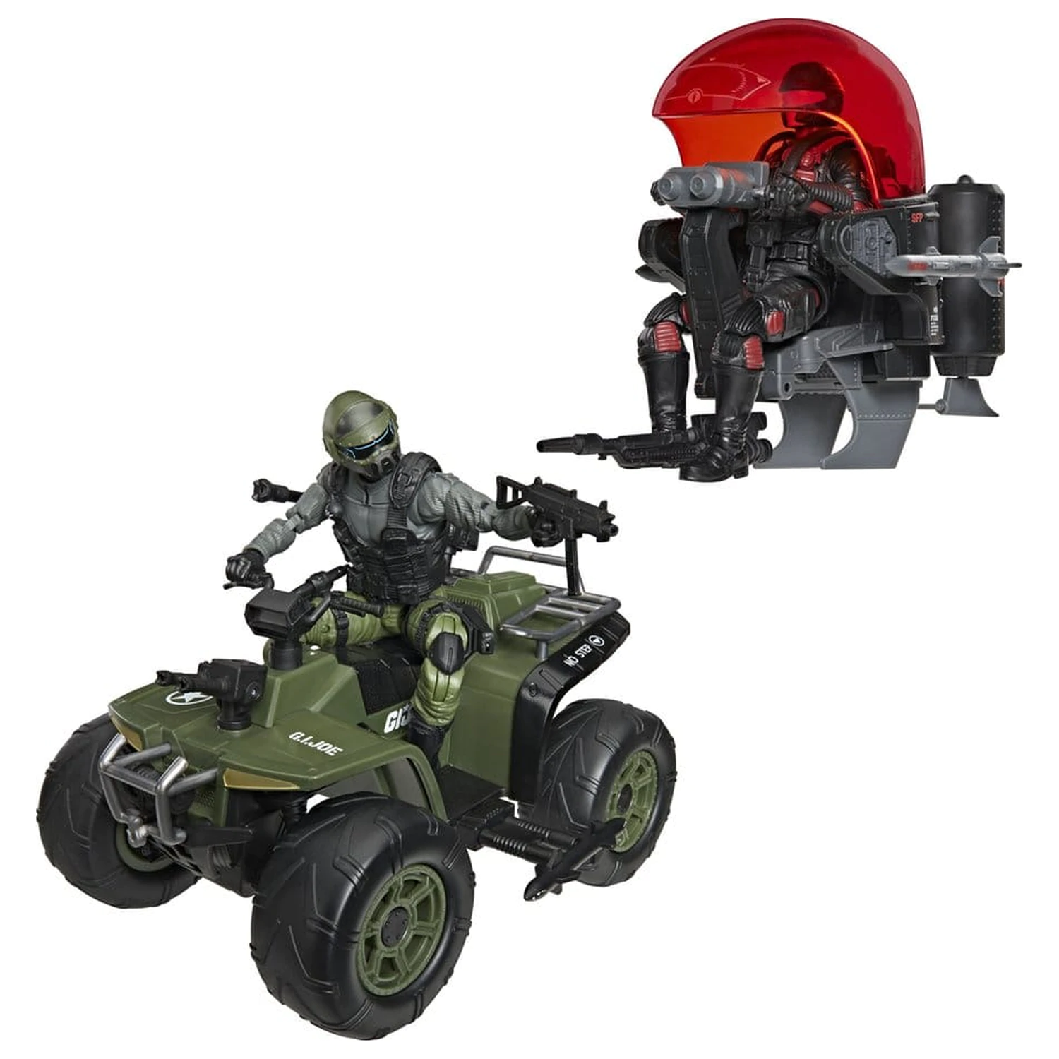 Sada akční figurky a vozidla G.I. Joe Classified Series Snake Eyes & Varmint ATV vs. Stealth Viper & Cobra Stealth Flight Pod (Trubble Bubble) 15 cm fotografii produktu