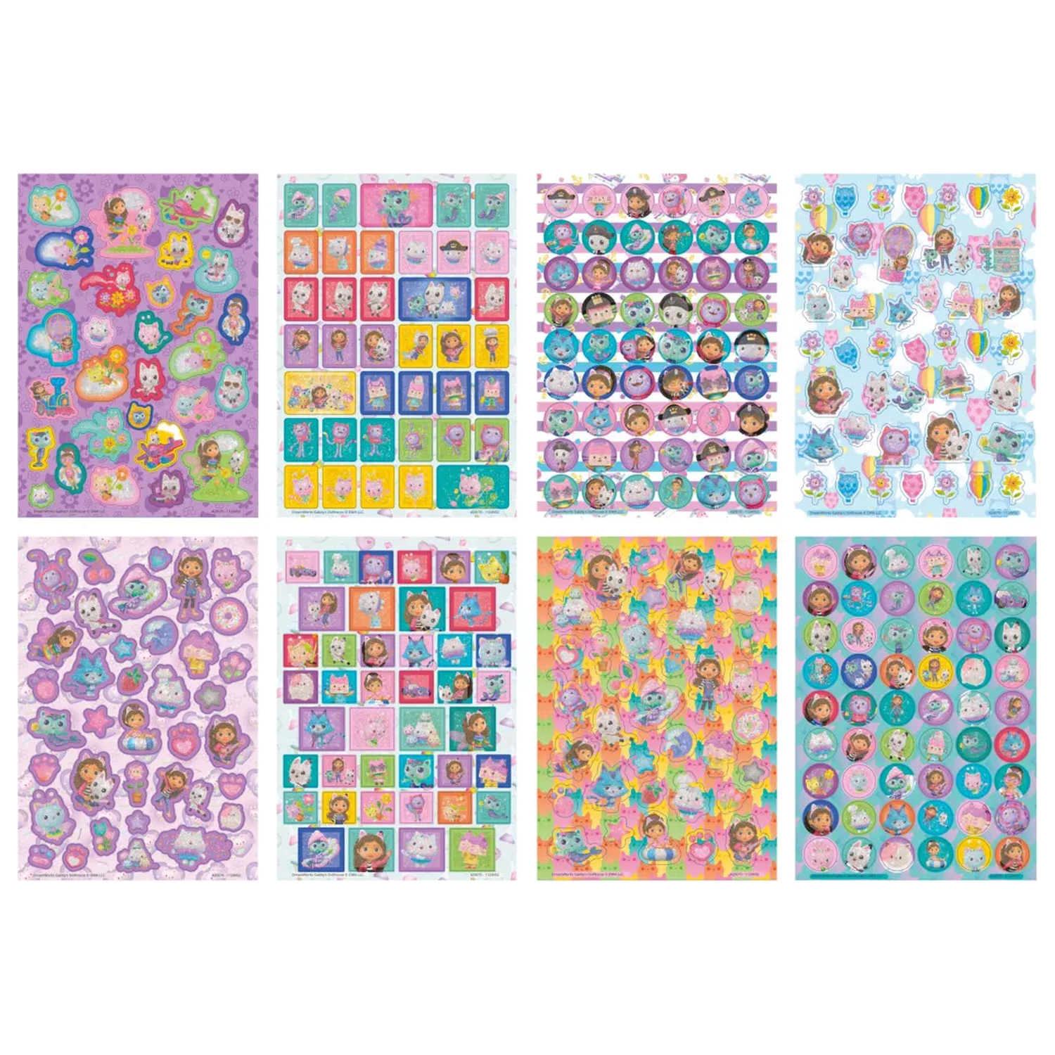 Gabi's Dollhouse Cats Sticker Pack 8 archů fotografii produktu