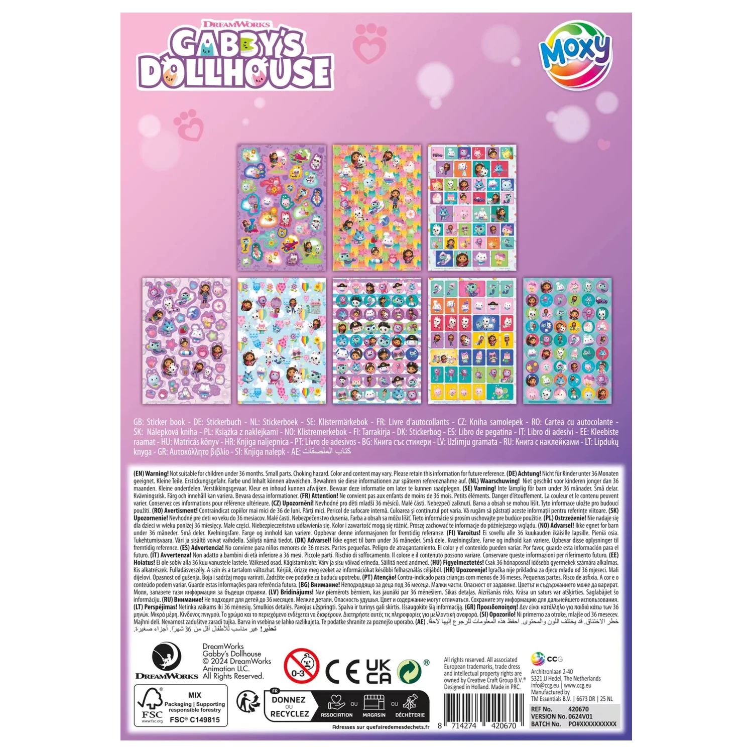 Gabi's Dollhouse Cats Sticker Pack 8 archů fotografii produktu