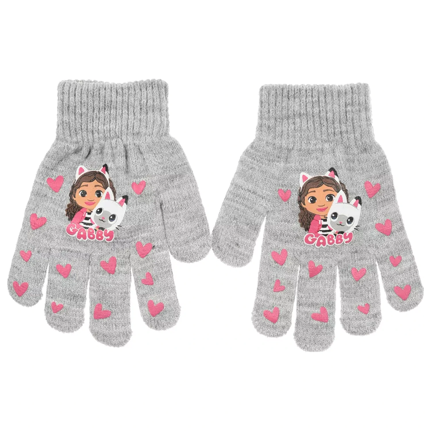 Gabby's Dollhouse Grey Heart kids rukavice fotografii produktu