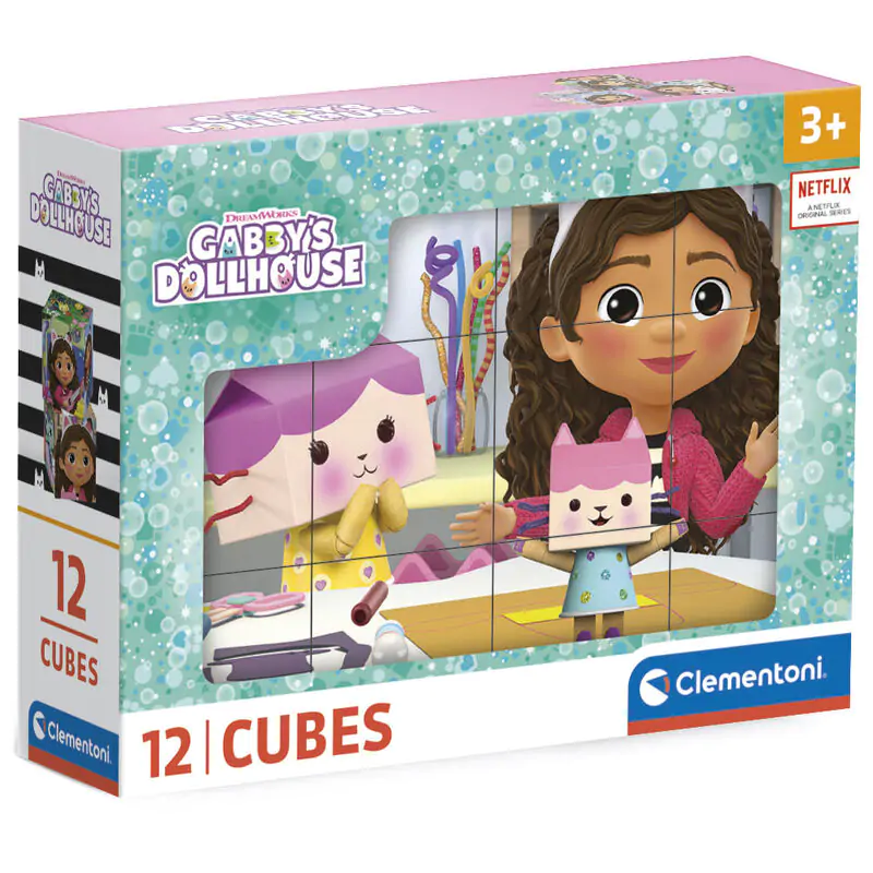 Gabbys Dollhouse krychlové puzzle 12 dílků fotografii produktu