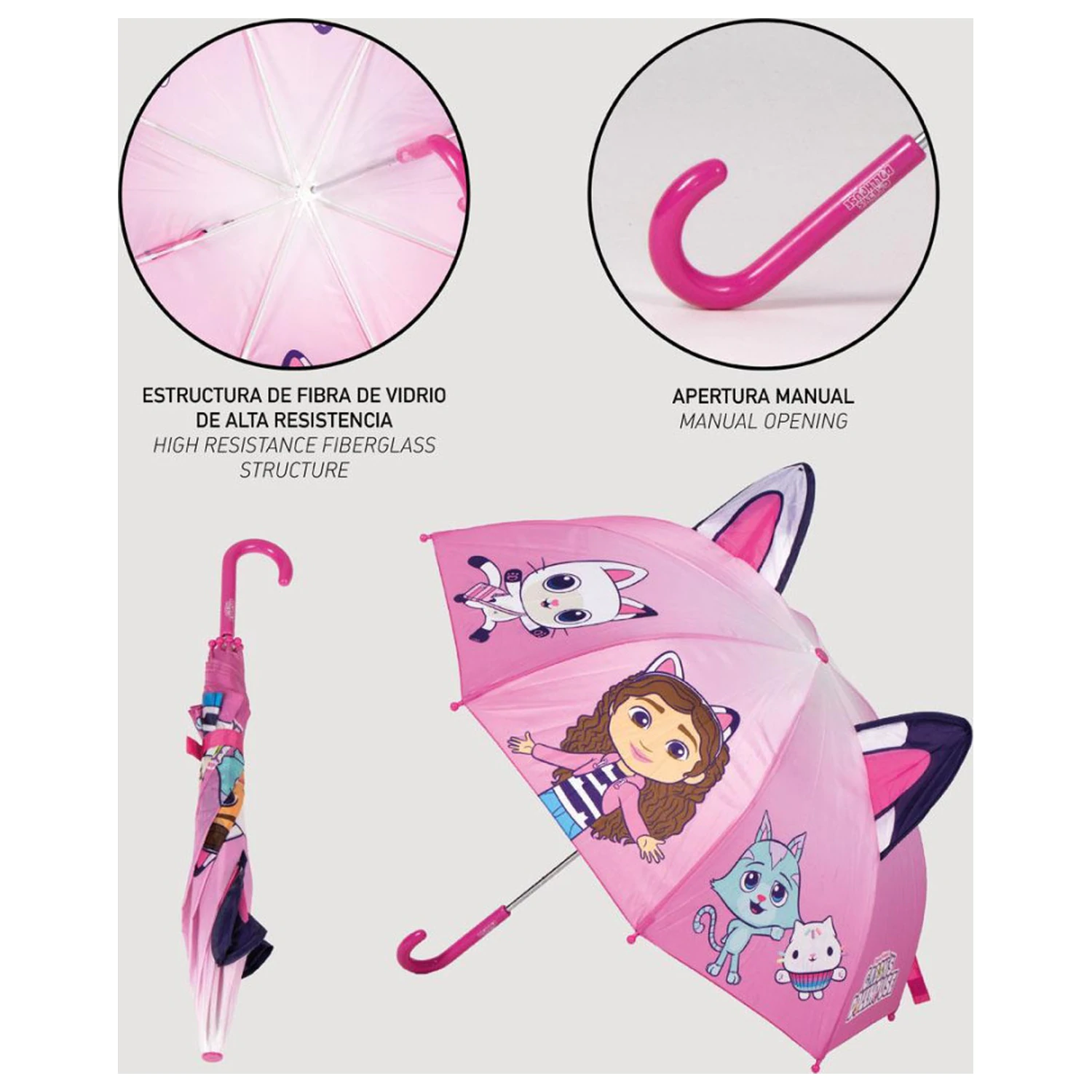Gabi Dollhouse Pink Dětský deštník s oušky Ø71 cm fotografii produktu