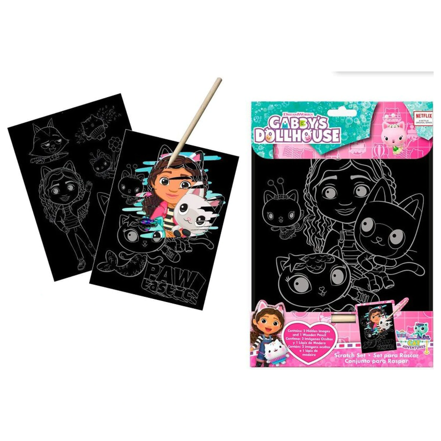 Gabi's Dollhouse Smoothie Land Pawtastic škrabací obrázek sada fotografii produktu