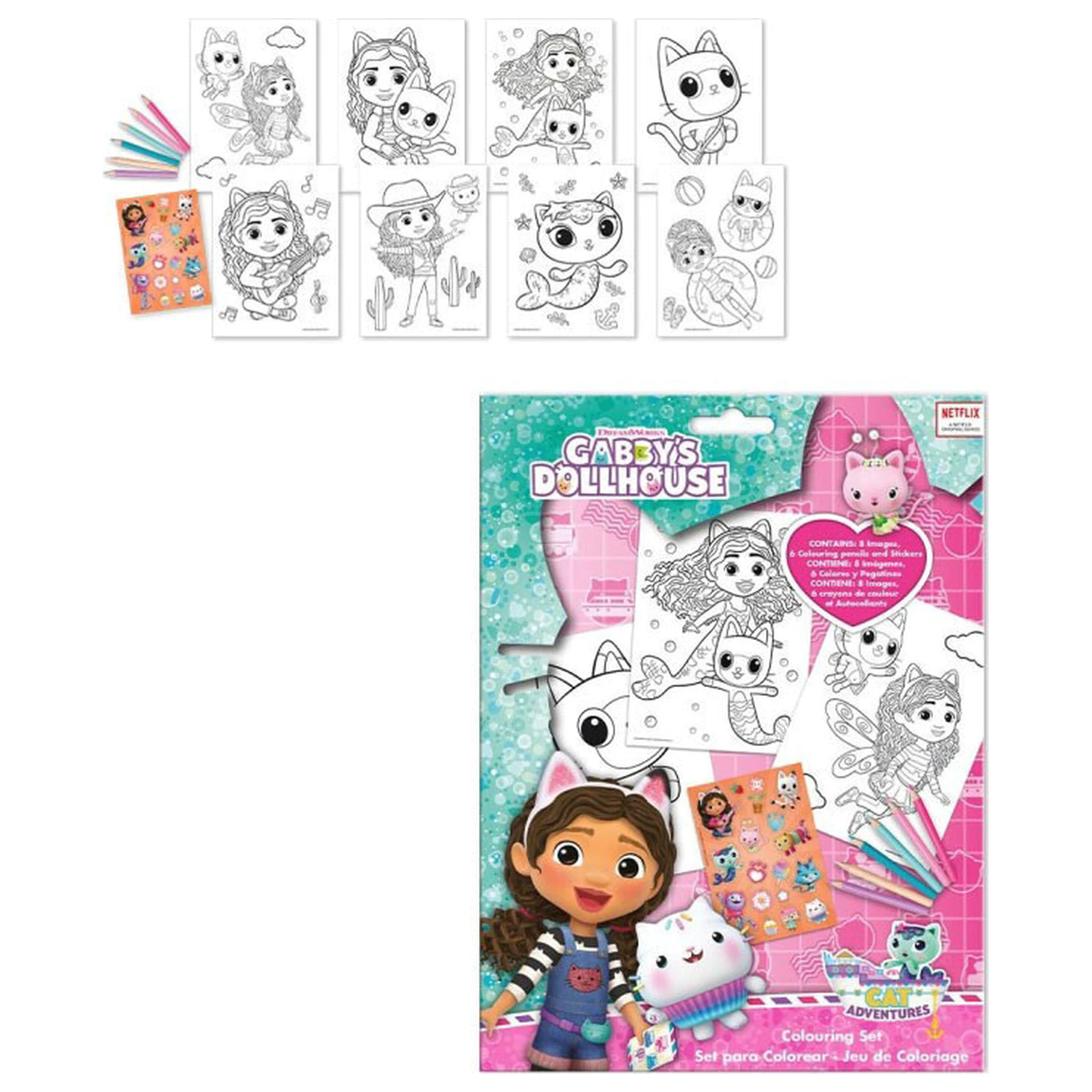 Gabi's Dollhouse Smoothie Land Omalovánková sada s nálepkami fotografii produktu