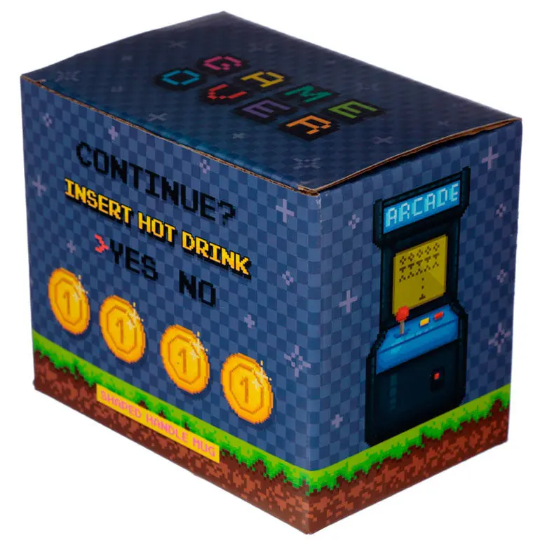 Hrneček s uchem ve tvaru pixelu Game Over Joystick fotografii produktu