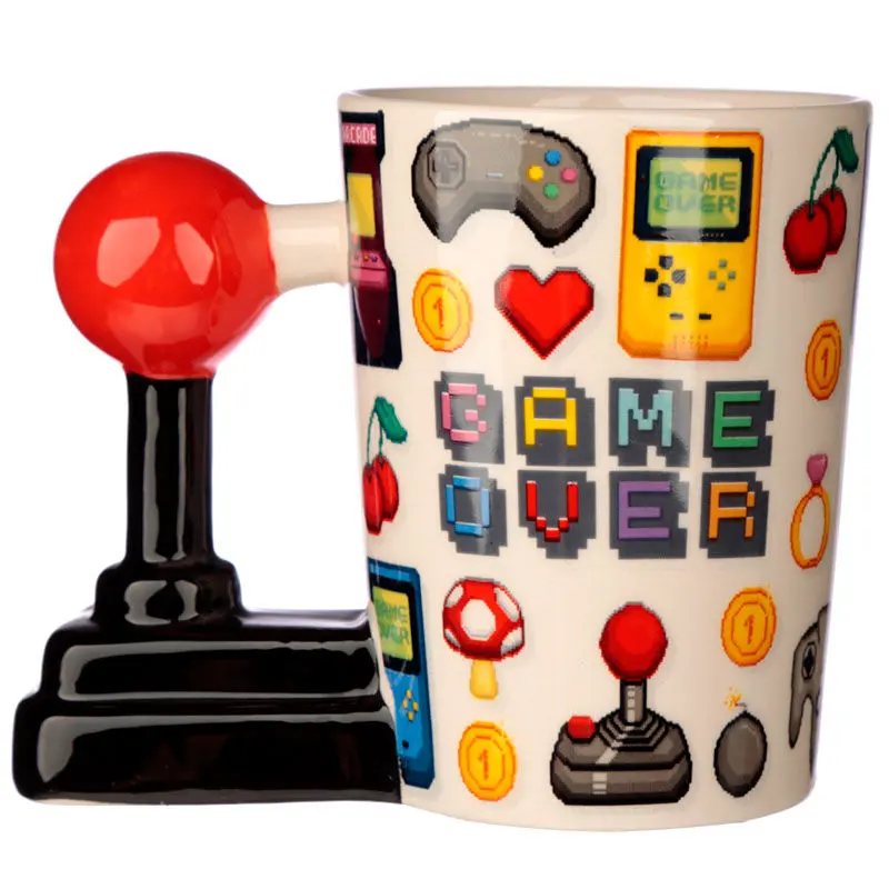 Hrneček s uchem ve tvaru pixelu Game Over Joystick fotografii produktu