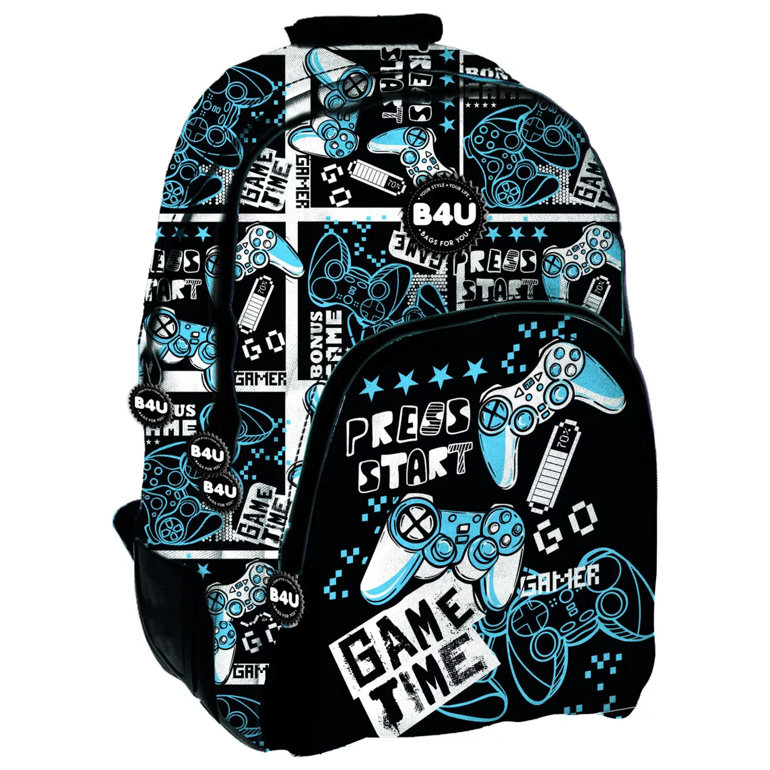 Gamer Press Start školní taška, taška 44 cm fotografii produktu