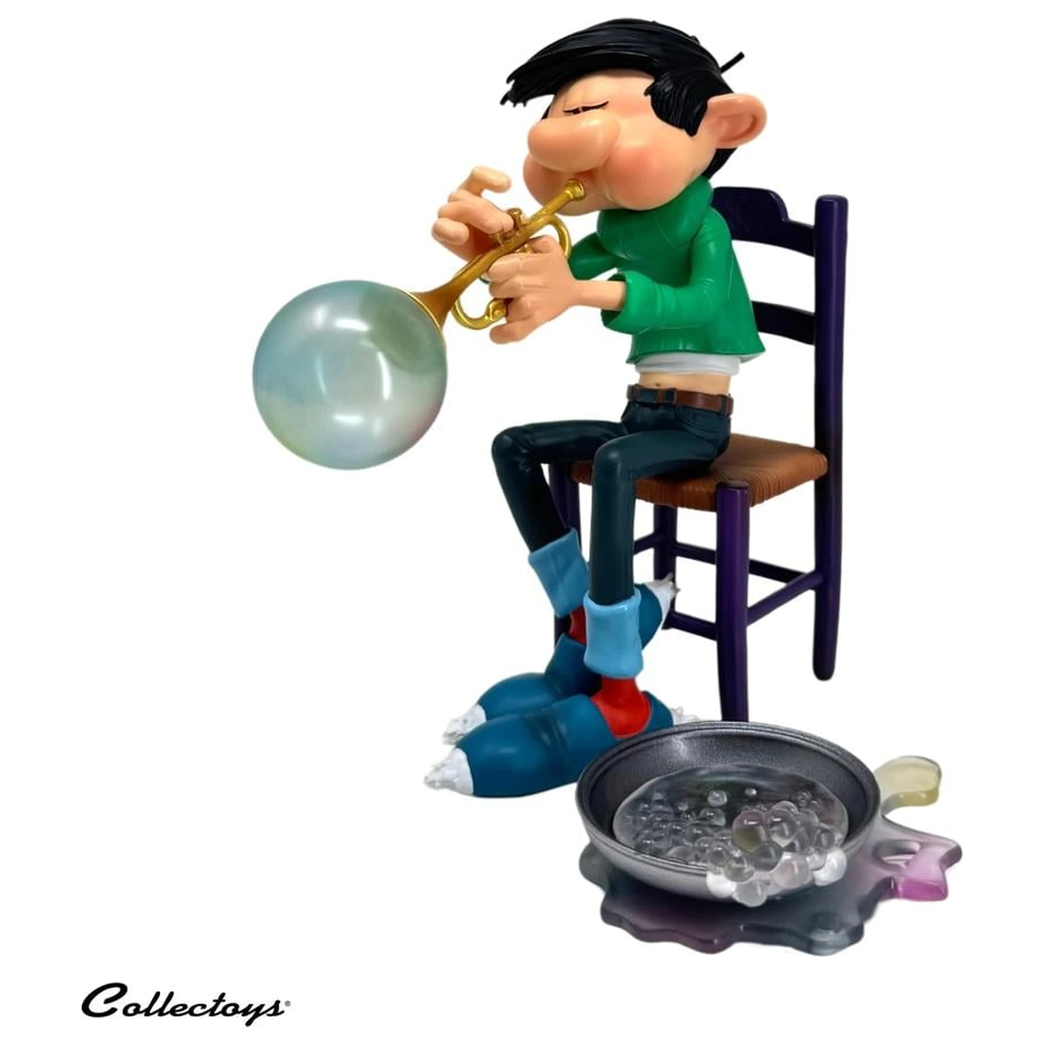 Gaston Lagaffe Figurine Resine Soap Trumpet 16cm fotografii produktu