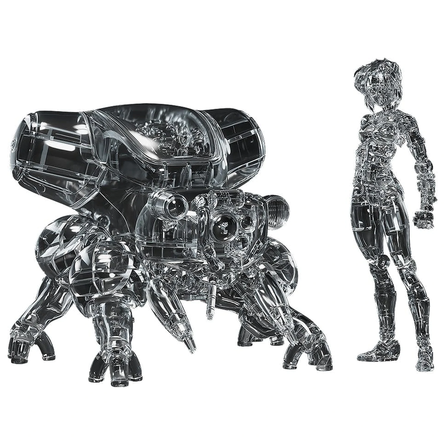 Ghost in the Shell PLAMAX minimum factory Plastový Model Kit Motoko Kusanagi s Fuchikoma: Thermoptic Camouflage Ver. 8 cm fotografii produktu