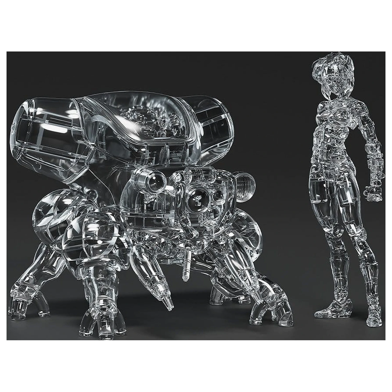 Ghost in the Shell PLAMAX minimum factory Plastový Model Kit Motoko Kusanagi s Fuchikoma: Thermoptic Camouflage Ver. 8 cm fotografii produktu