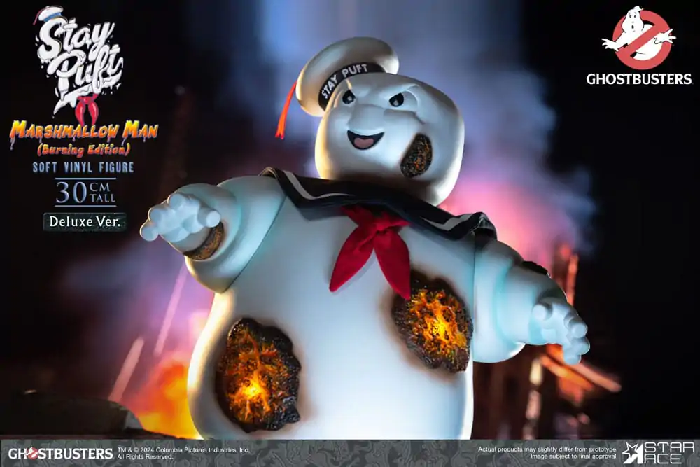 Ghostbusters Soft Vinyl Statue Stay Puft Marshmallow Man Burning Edition Deluxe Verze 30 cm fotografii produktu