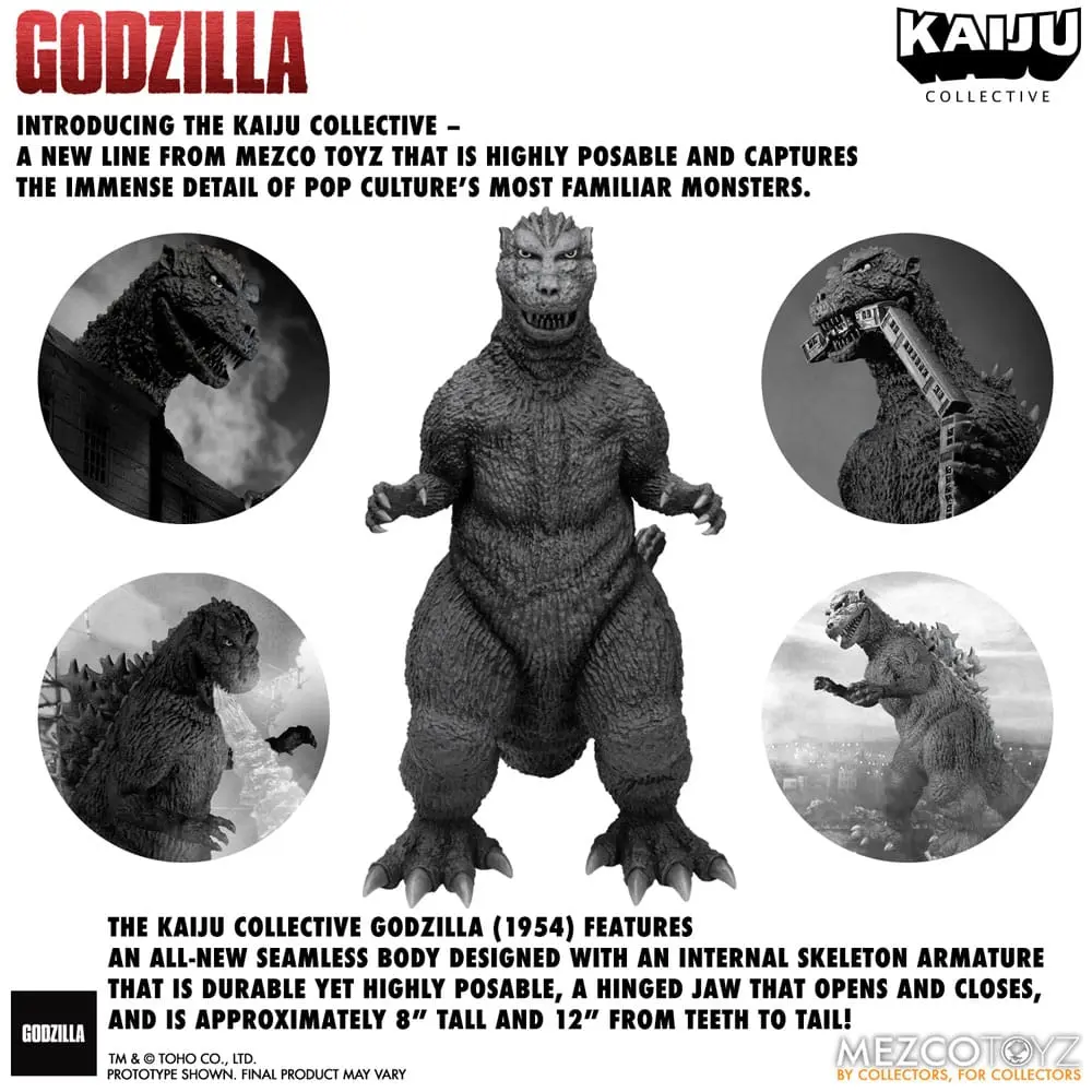 Godzilla (1954) Kaiju Collective Akční figurka Godzilla - Black & White Edition 20 cm fotografii produktu