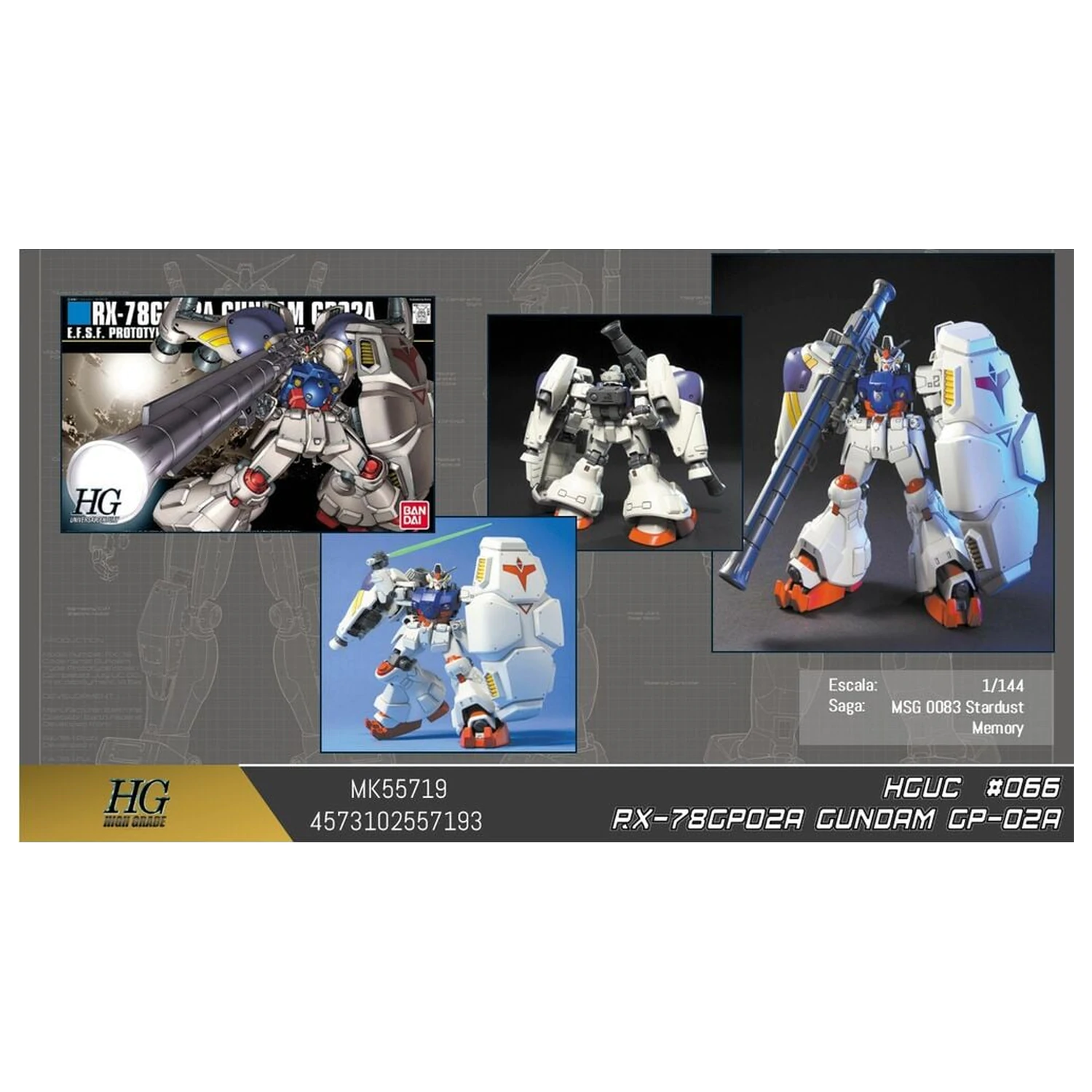 Gundam 0083 Stardust Memory RX-78GP02A Gundam Physalis Mobile Suit modelová stavebnice HGUC 1/144 fotografii produktu