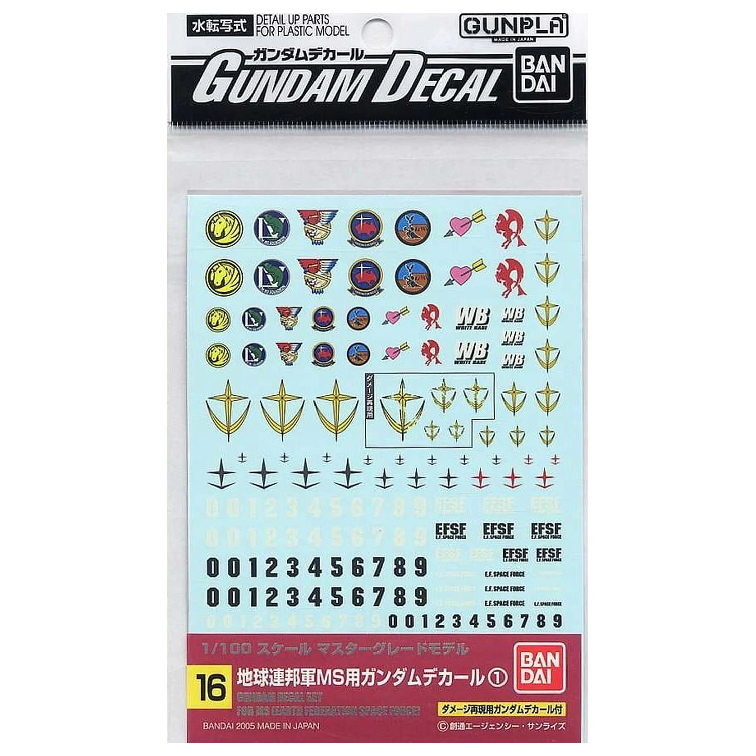 GUNDAM Gundam obtisk 16 MG vícenásobné použití Federation Model Kit fotografii produktu