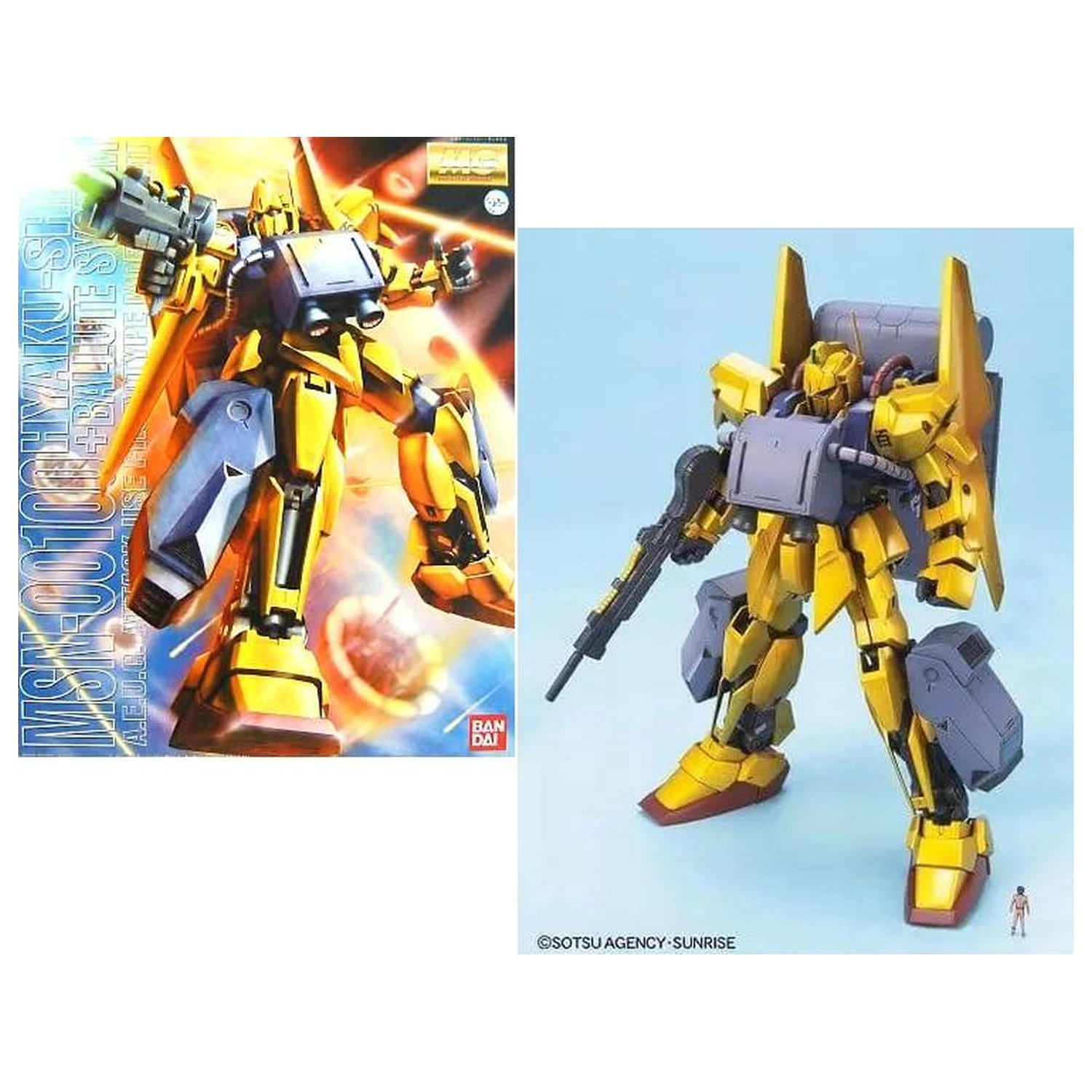 Gundam MG 1/100 Hyakushiki + Ballute System plastikový model fotografii produktu