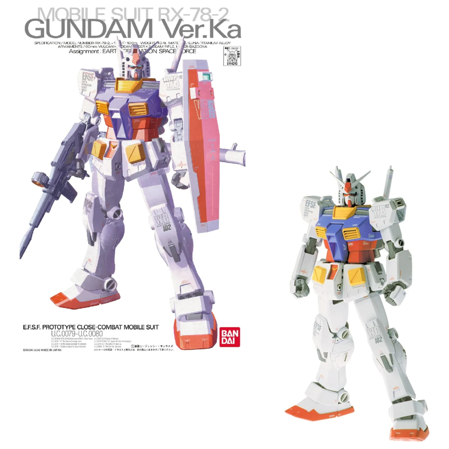 GUNDAM MG 1/100 RX-78-2 Gundam Ver.Ka stavebnice modelu 18 cm fotografii produktu