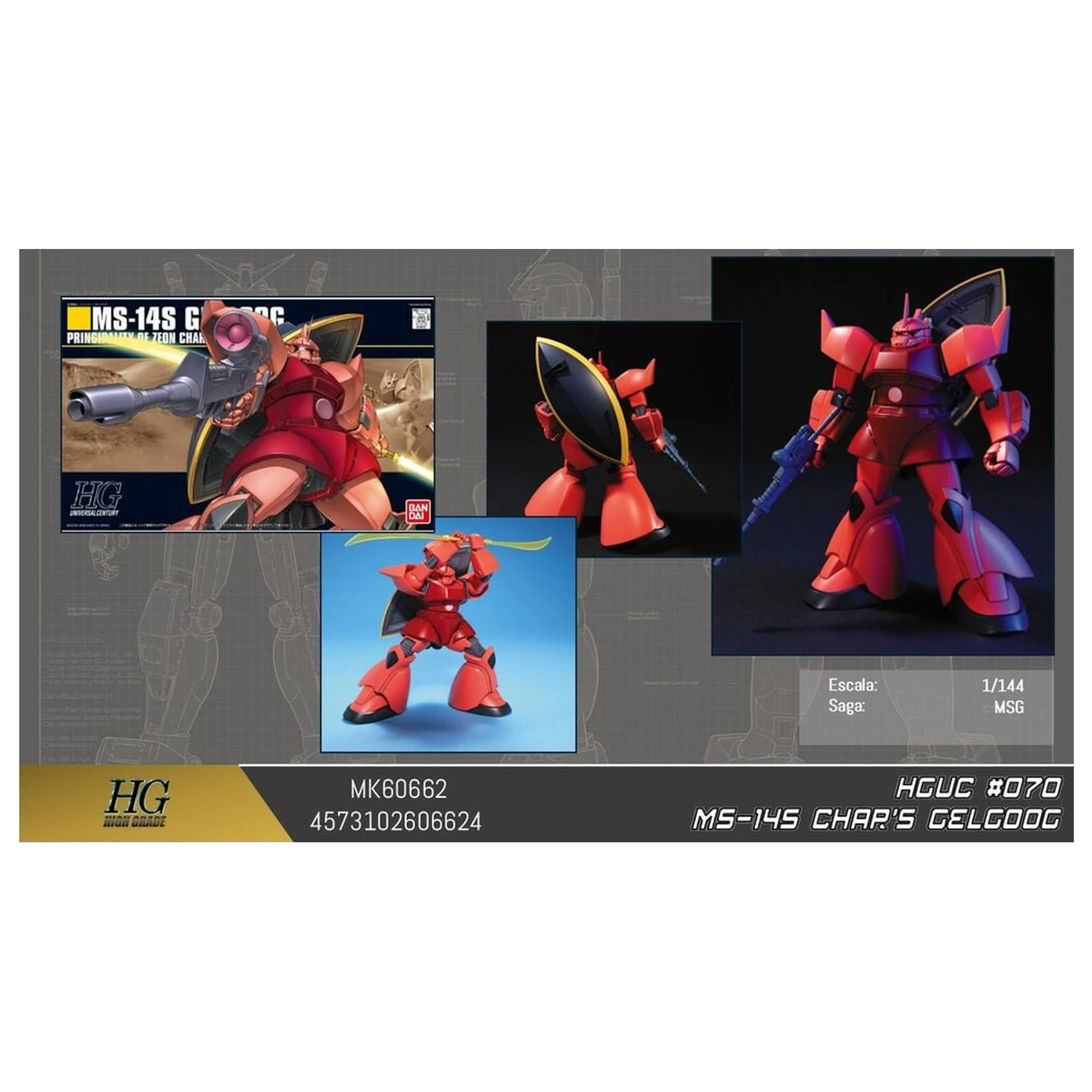 Gundam MS-14S Gelgoog Char Aznable Custom Mobile Suit modelová stavebnice HGUC 1/144 fotografii produktu