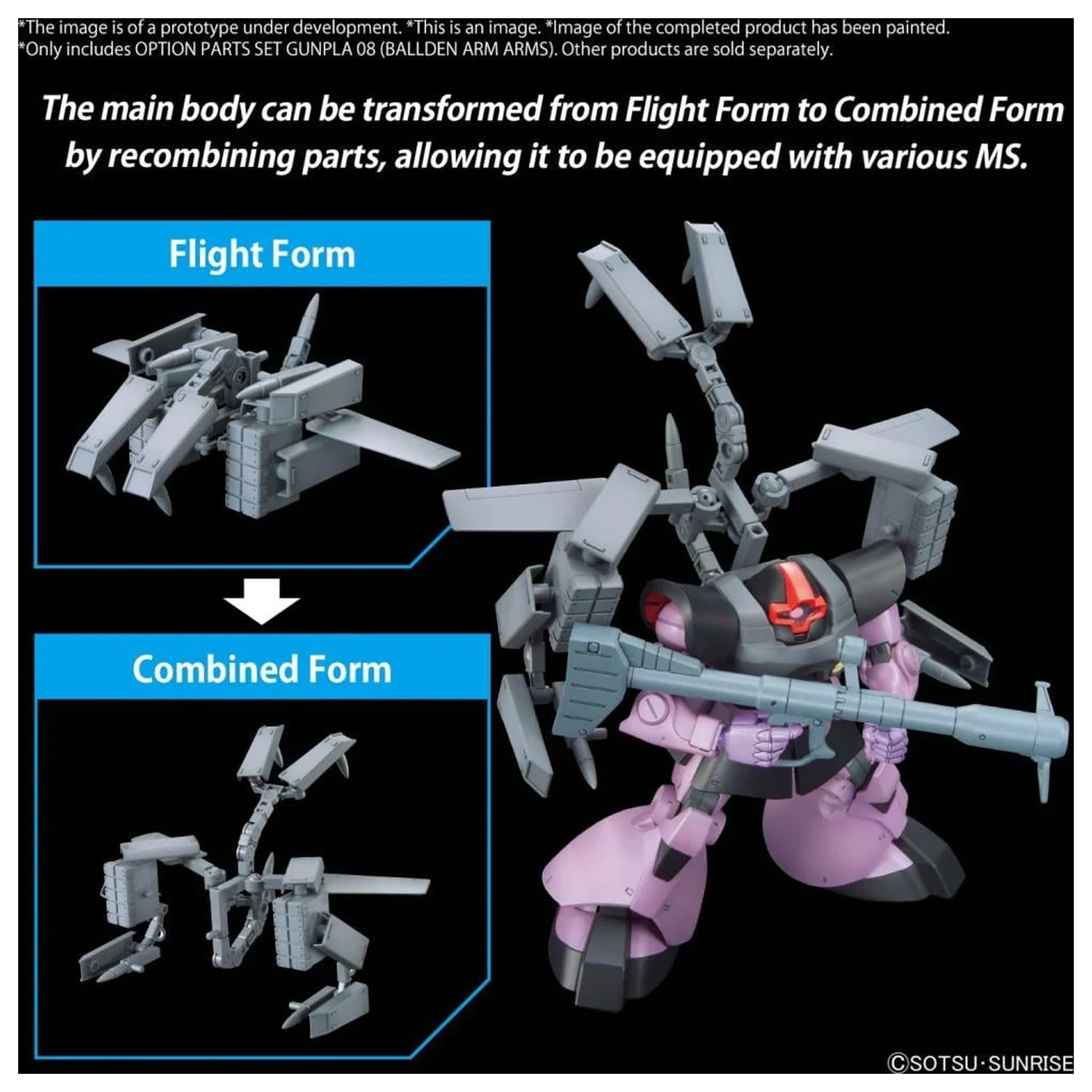 GUNDAM doplňkové díly sada Gunpla 08 (Ballden Arm Arms) modelová stavebnice fotografii produktu