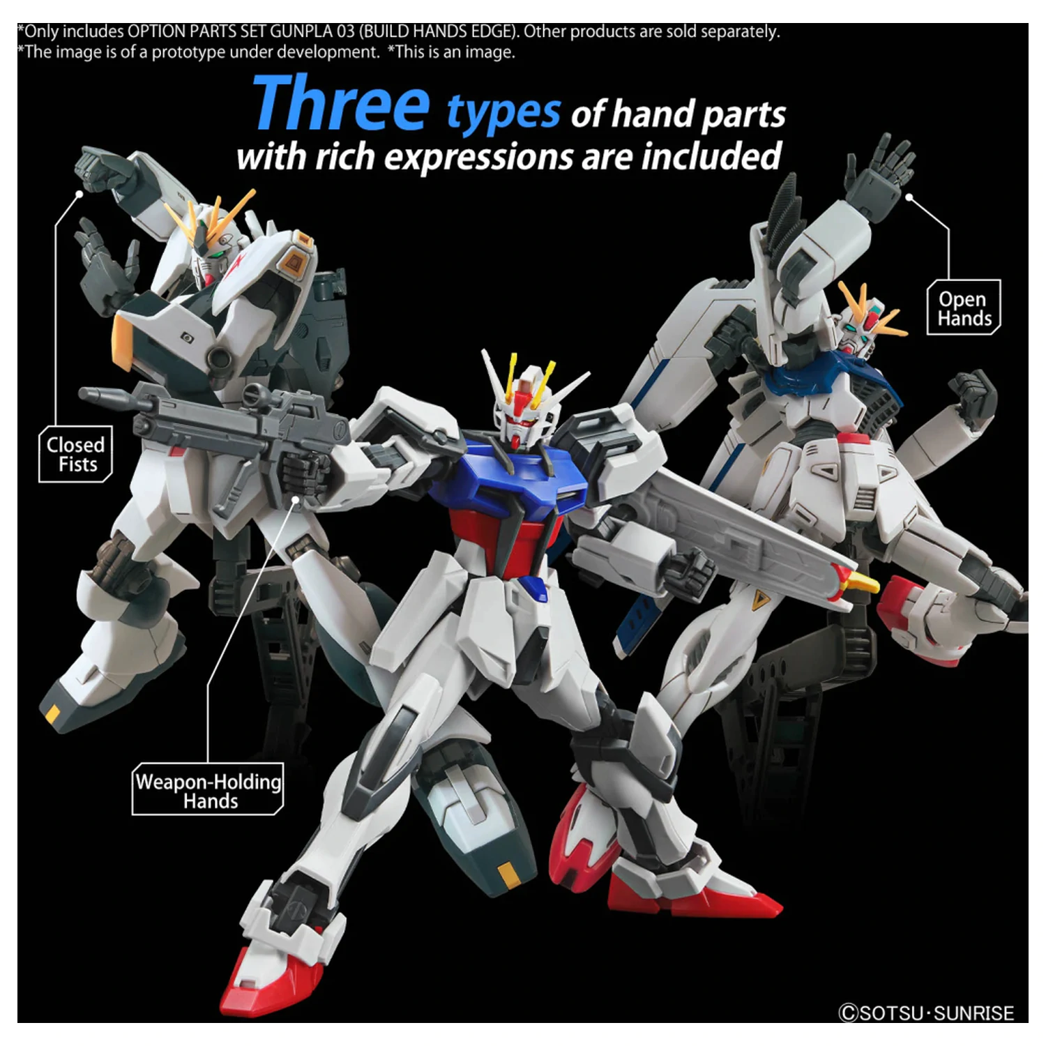 Gundam volitelné části Set Gunpla 3 (Build Hands Edge) modelářská stavebnice fotografii produktu