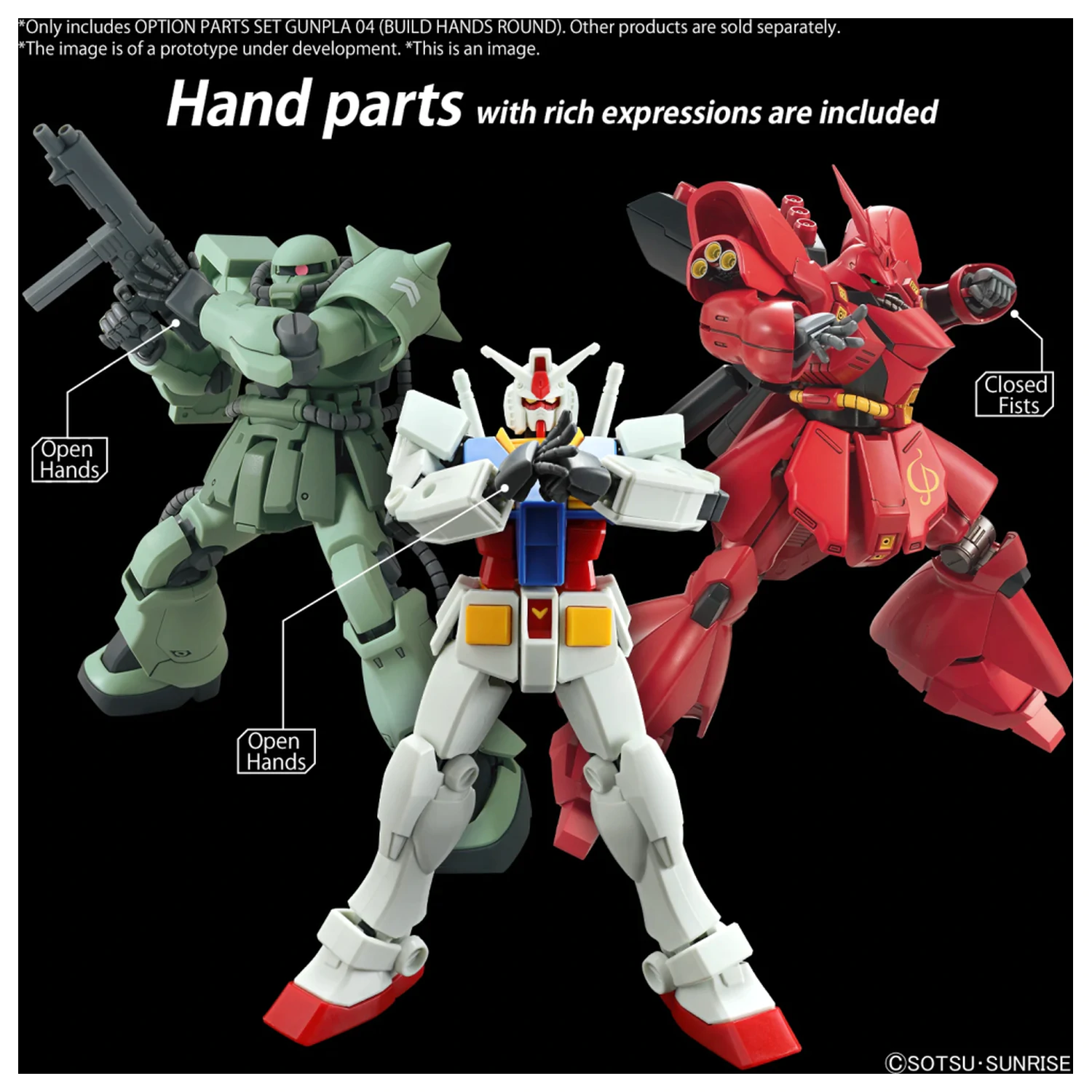GUNDAM doplňkové díly set Gunpla 4 (Build Hands Round) modelová sada fotografii produktu