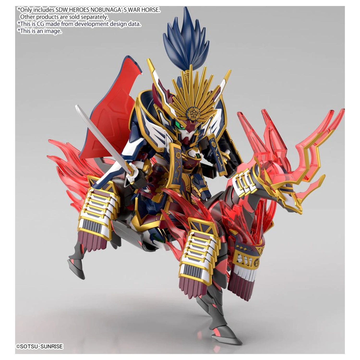 GUNDAM SDW Heroes Nobunaga's War Horse Model Kit fotografii produktu