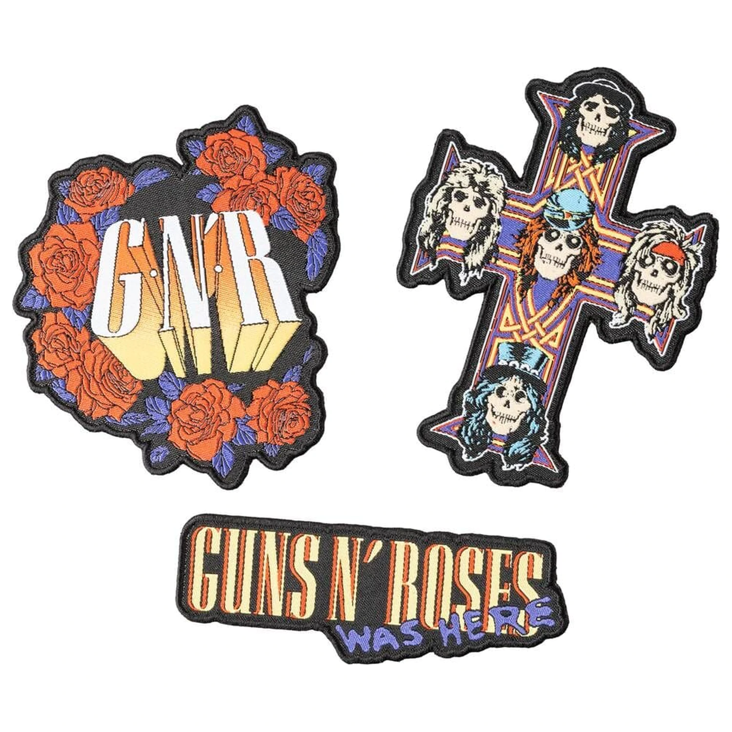 Guns N Roses sada 3 nášivek fotografii produktu