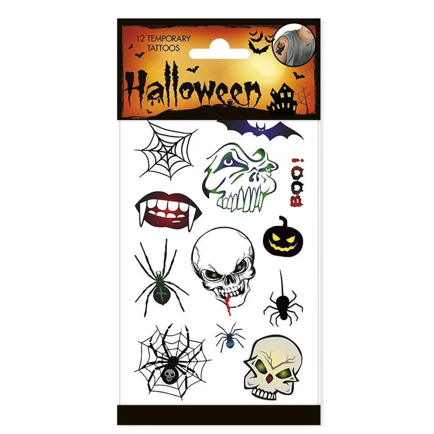 Halloween Skulls tetování, 12 kusů fotografii produktu