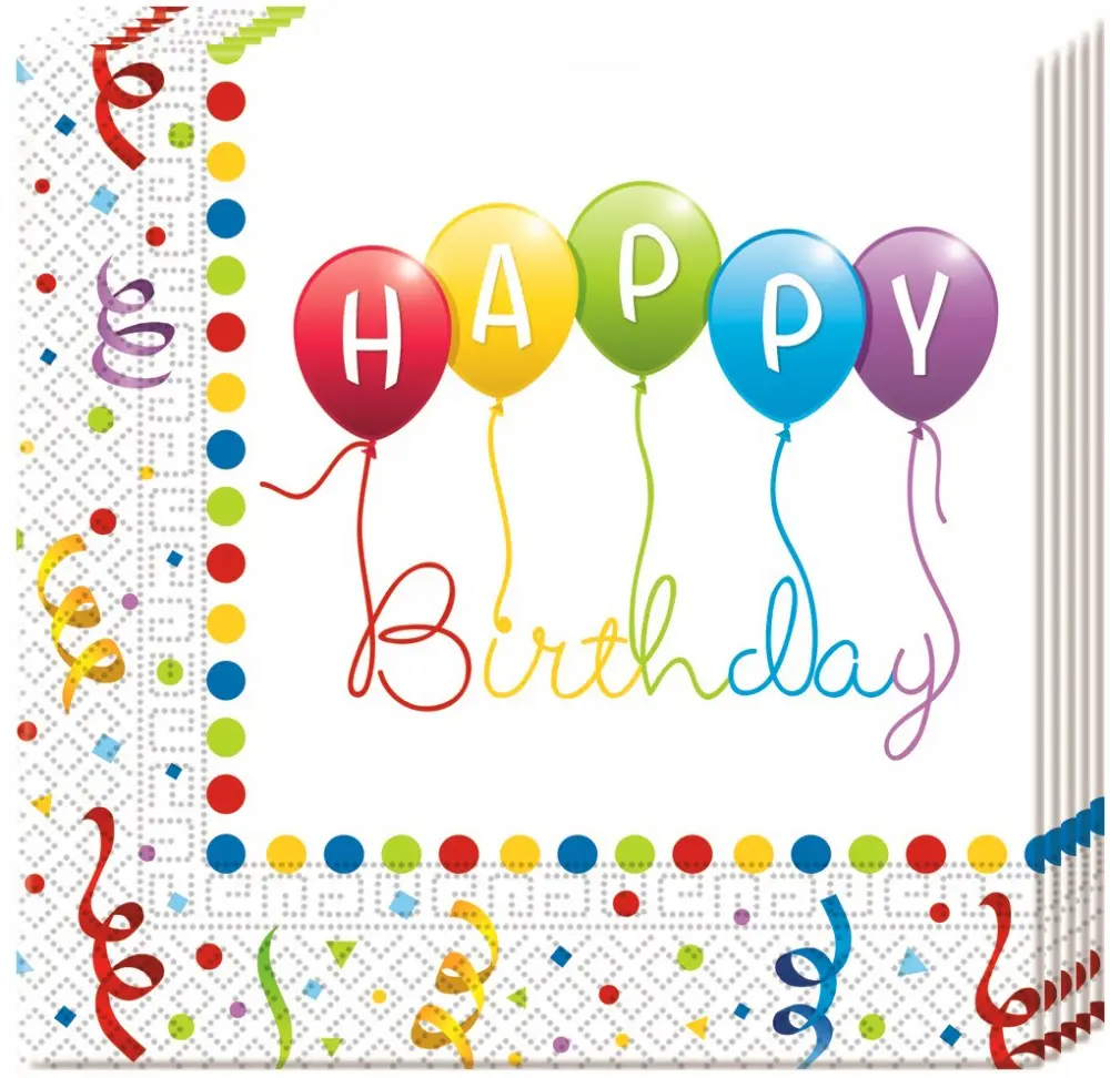 Happy Birthday Streamers ubrousky, 20 ks fotografii produktu