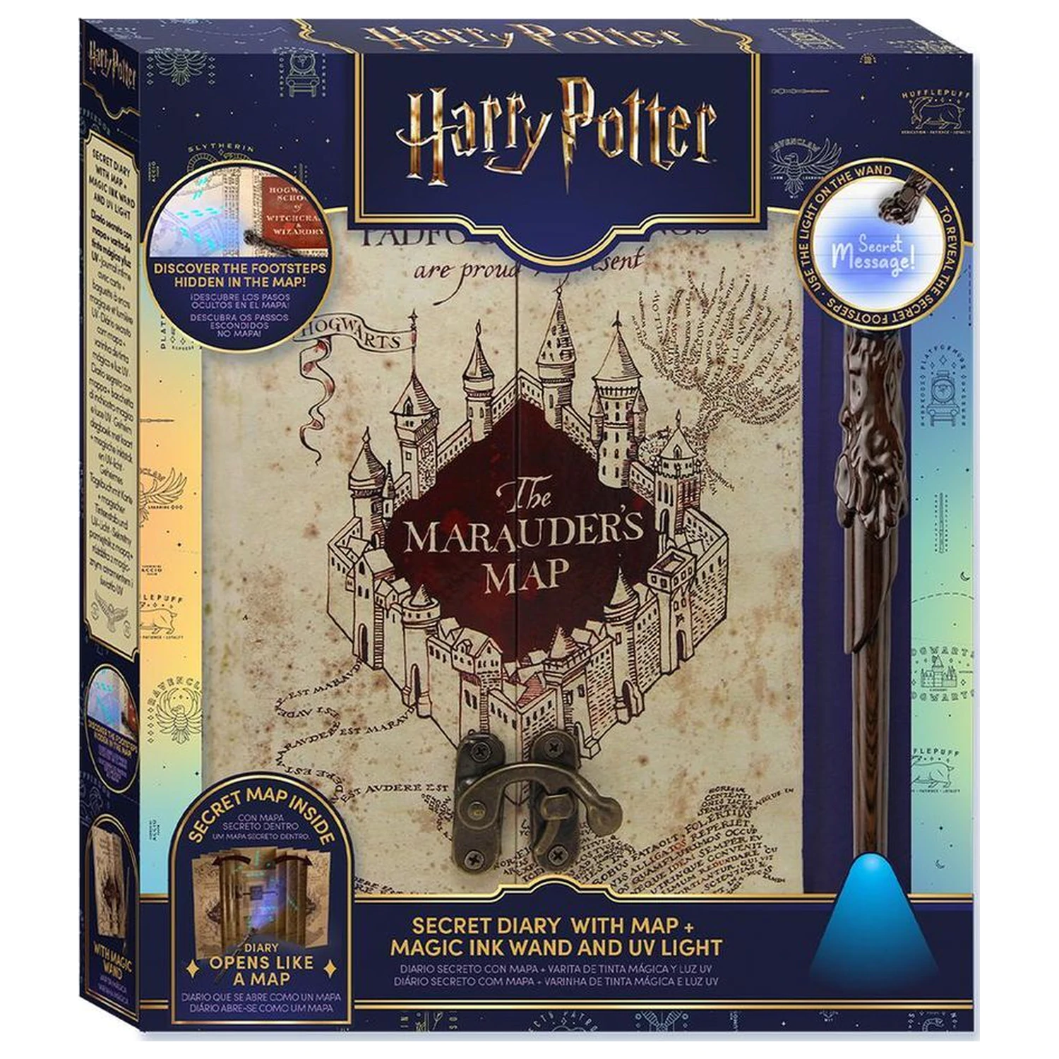 Harry Potter A5 zápisník s tajnou mapou a kouzelným perem hůlka fotografii produktu
