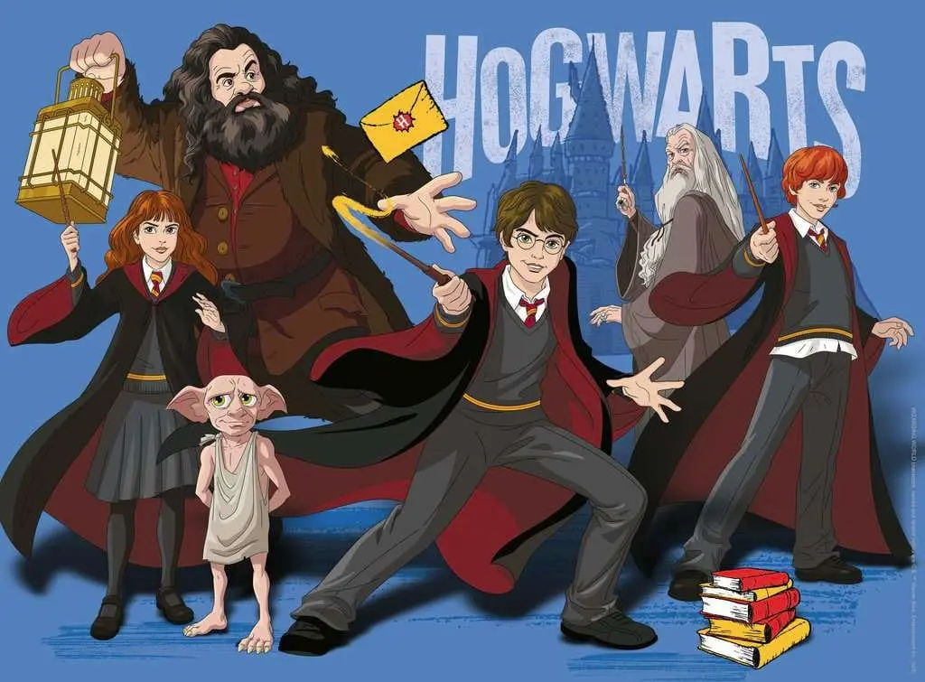 Harry Potter Dětské Puzzle XXL Bradavice Cartoon (300 dílků) fotografii produktu