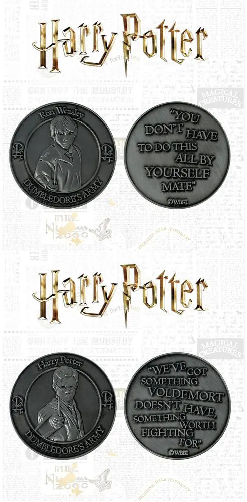 Harry Potter sběratelská mince 2 ks Dumbledore's Army: Harry & Ron Limited Edition fotografii produktu