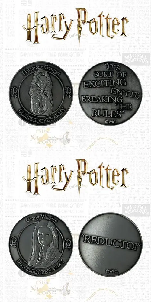 Sada 2 sběratelských mincí Harry Potter Dumbledore's Army: Hermione & Ginny Limited Edition fotografii produktu