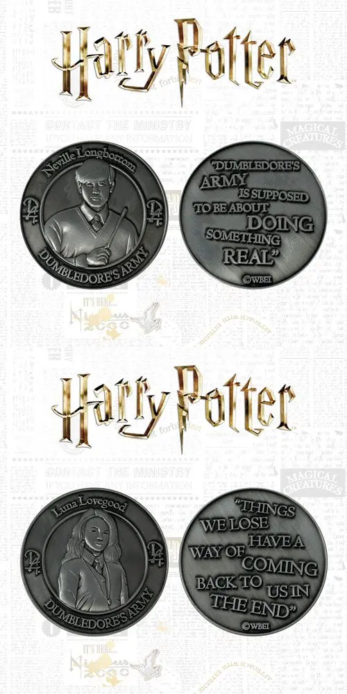 Harry Potter Sběratelská mince, balení 2 kusů Dumbledore's Army: Neville a Luna Limitovaná edice fotografii produktu