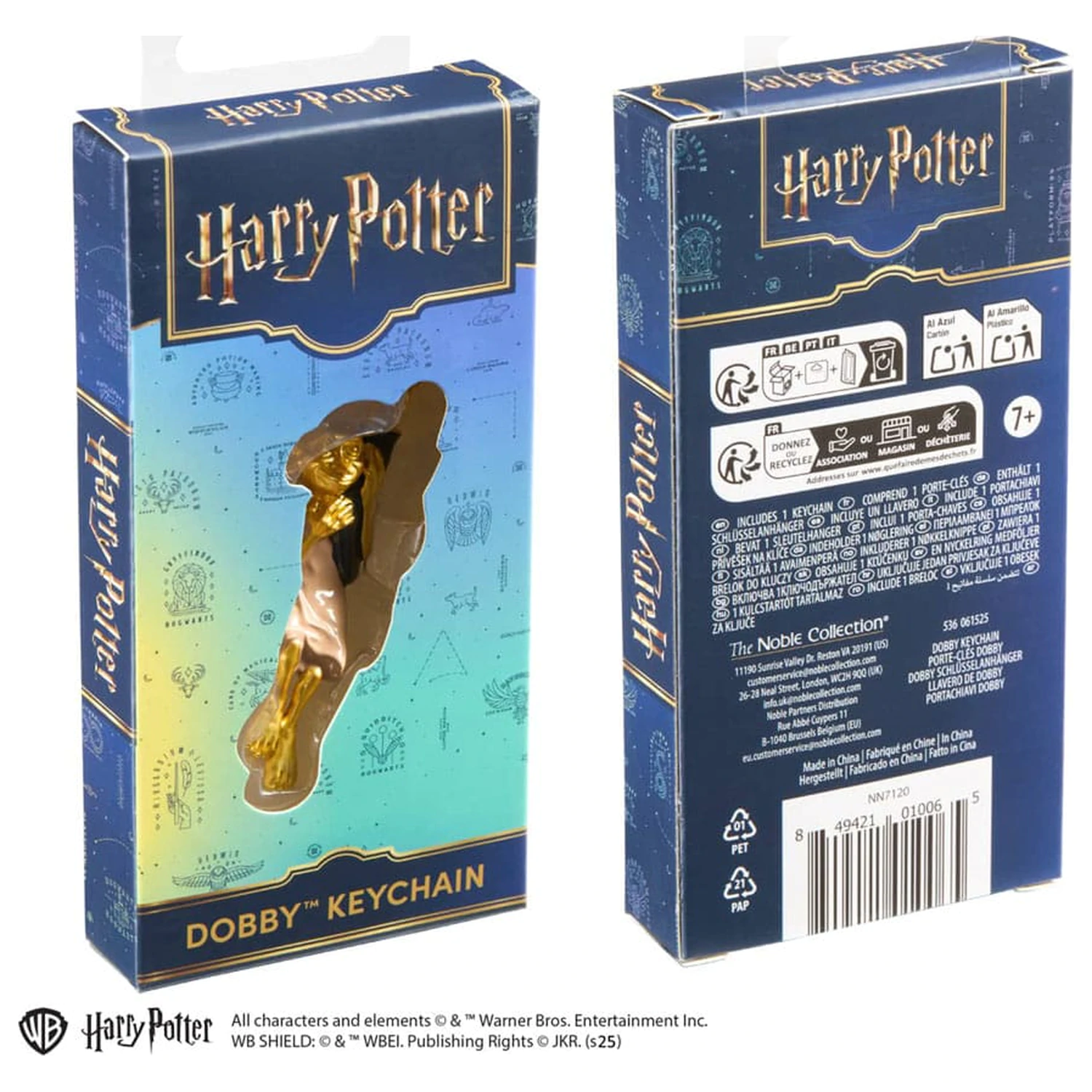 Harry Potter kovová klíčenka Dobby zlatá barva 11 cm fotografii produktu