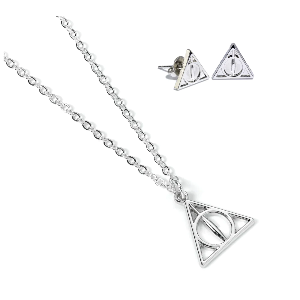 Harry Potter Deathly Hallows náhrdelník a náušnice set fotografii produktu